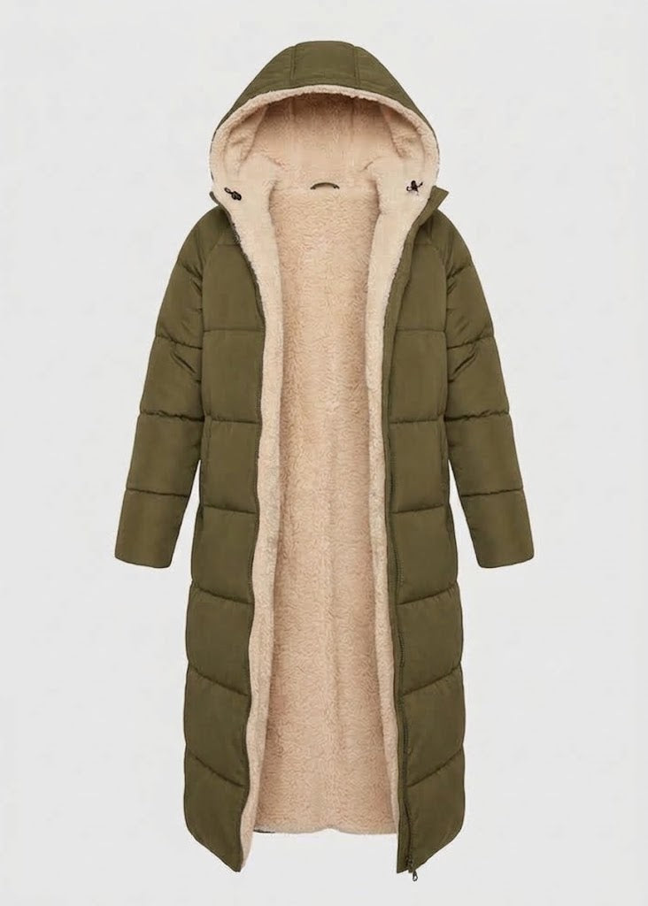 Anastasia | Women’s Hooded Sherpa Lined Long Puffer Coat