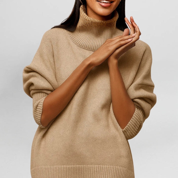 Isadora | Women's Oversized Turtleneck Poncho Sweater
