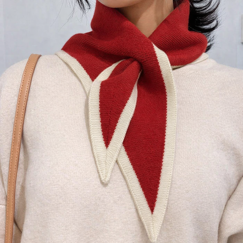 Juniper | Women’s Triangle Knit Neck Scarf with Contrast Trim