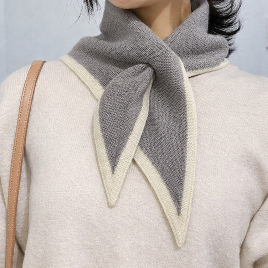 Juniper | Women’s Triangle Knit Neck Scarf with Contrast Trim