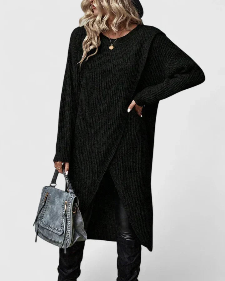 Everly | Women’s Long Wrap Sweater Dress