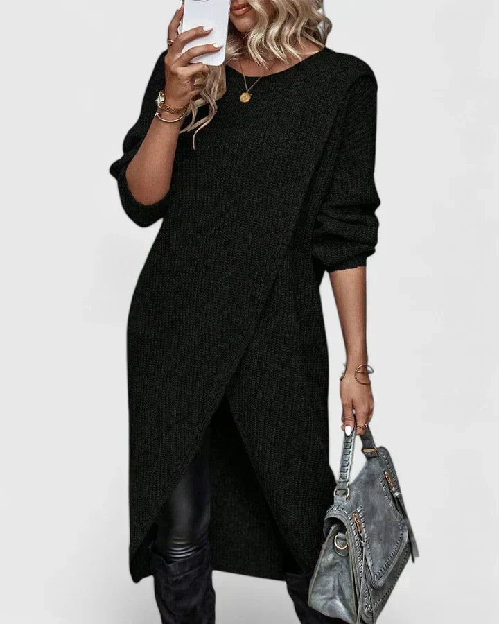 Everly | Women’s Long Wrap Sweater Dress