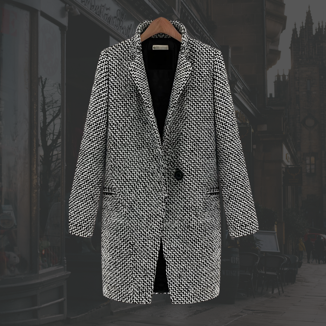 Theodora | Women’s Single Breasted Overcoat with Notch Lapels