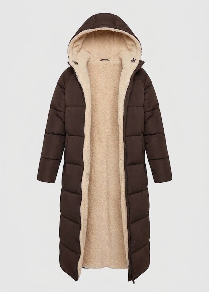 Anastasia | Women’s Hooded Sherpa Lined Long Puffer Coat