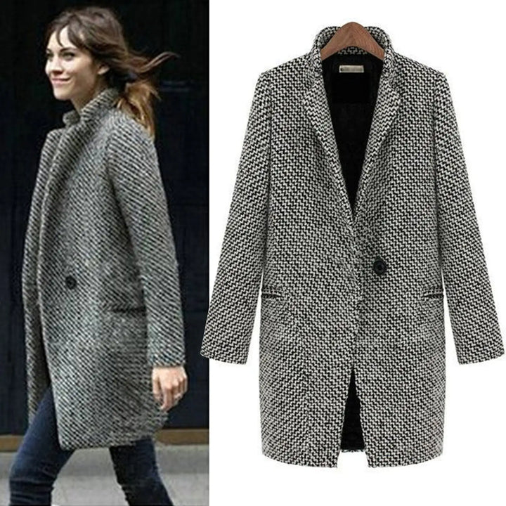 Theodora | Women’s Single Breasted Overcoat with Notch Lapels