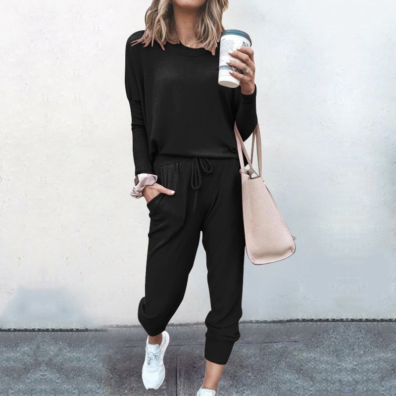 Alexis | Women’s Loungewear Set with Long Sleeve Top and Jogger Pants