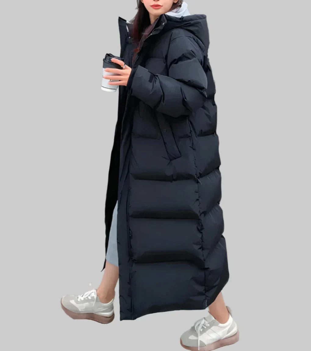 Solveig | Women's Ankle Length Maxi Puffer Coat with Hood