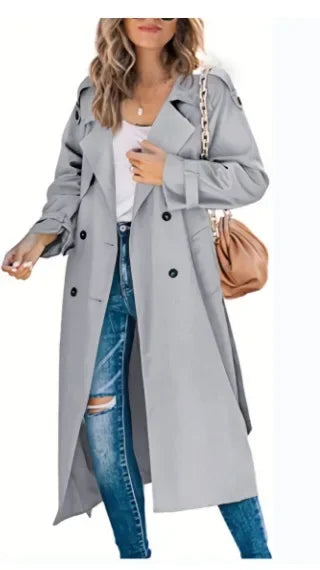 Annika | Women’s Long Double Breasted Trench Coat