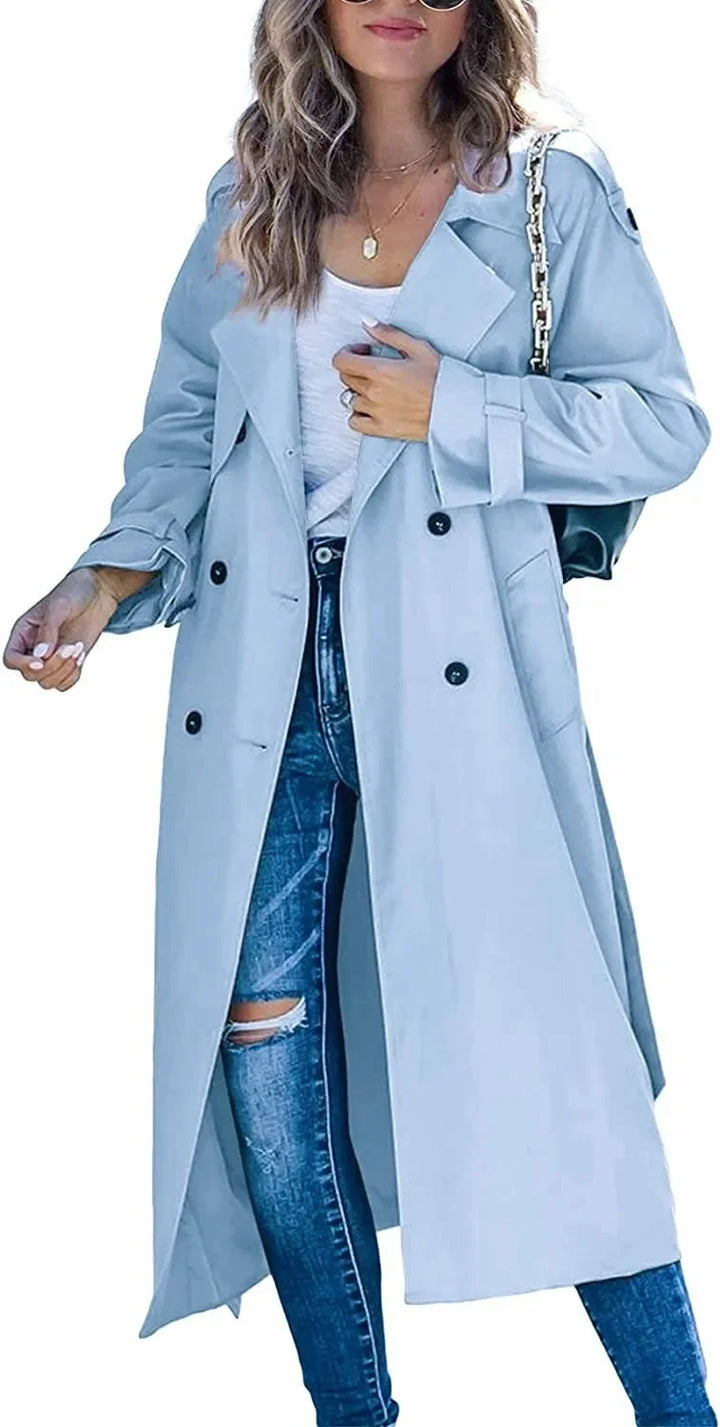 Annika | Women’s Long Double Breasted Trench Coat