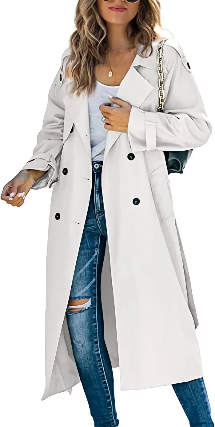 Annika | Women’s Long Double Breasted Trench Coat