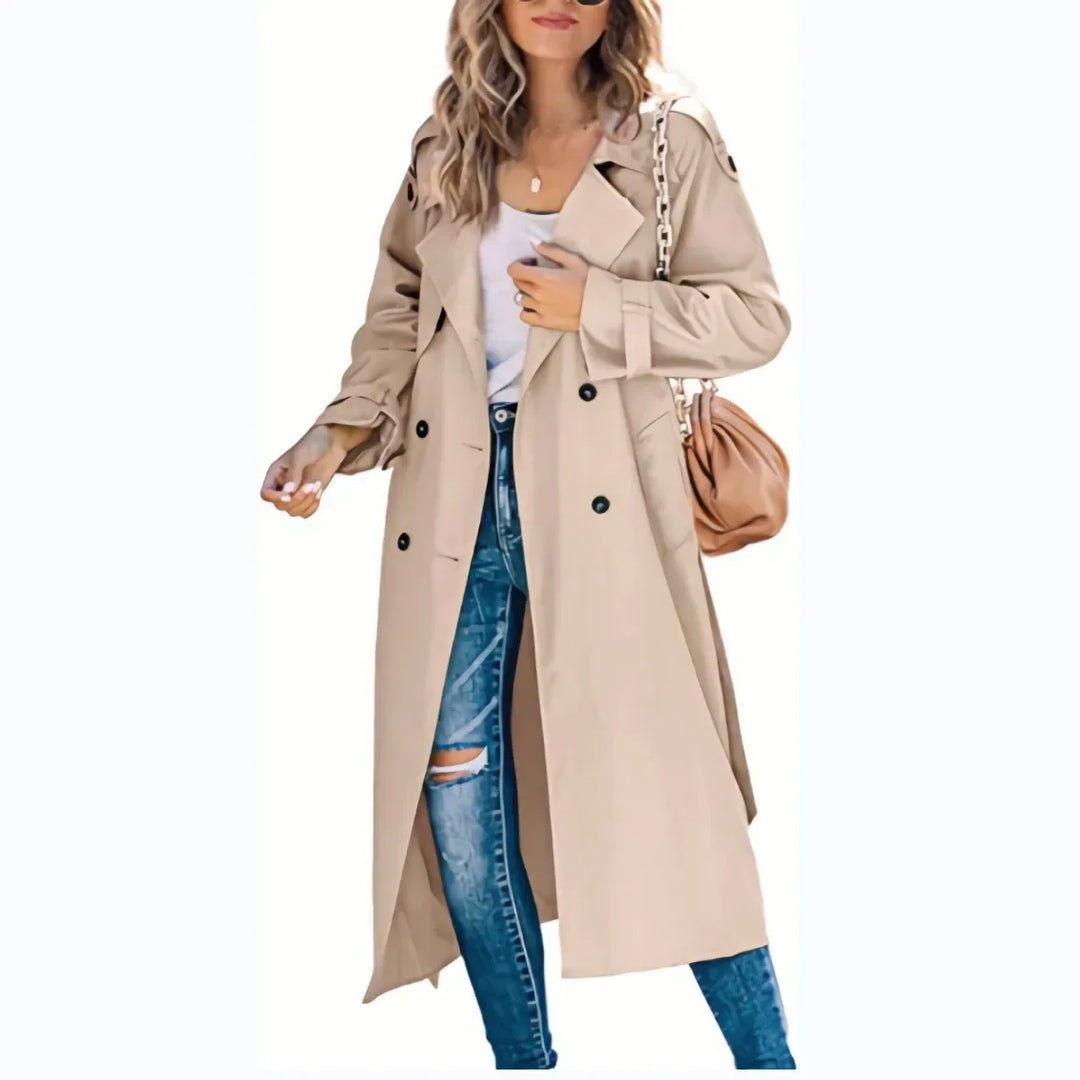 Annika | Women’s Long Double Breasted Trench Coat