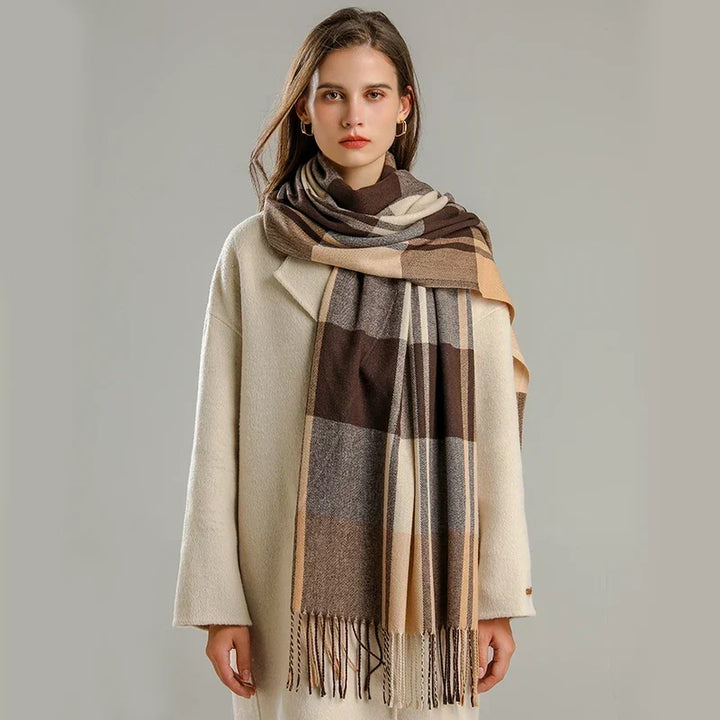 Delilah | Women’s Oversized Plaid Tassel Scarf