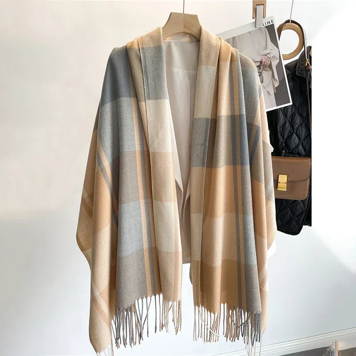 Delilah | Women’s Oversized Plaid Tassel Scarf