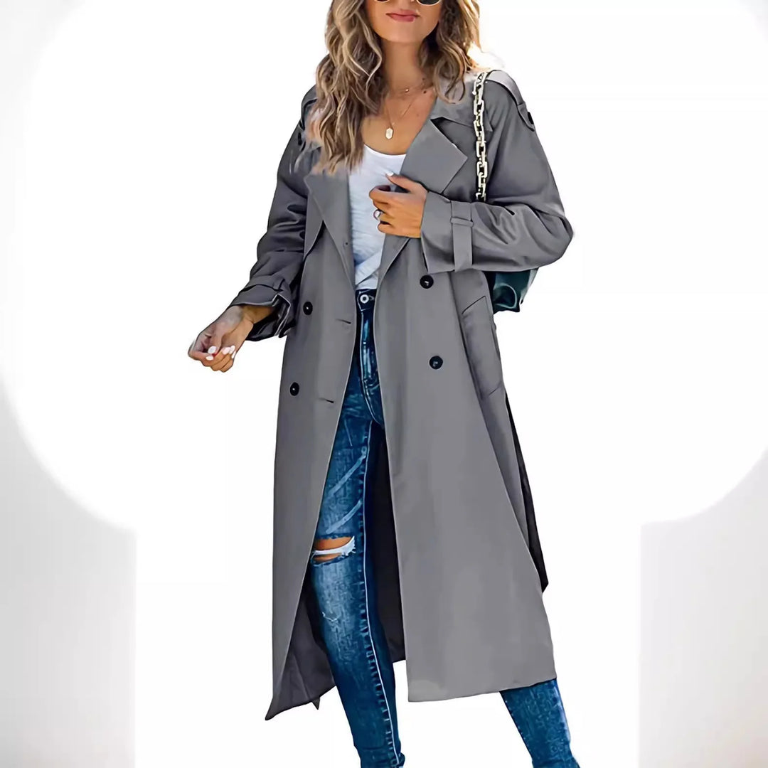 Annika | Women’s Long Double Breasted Trench Coat