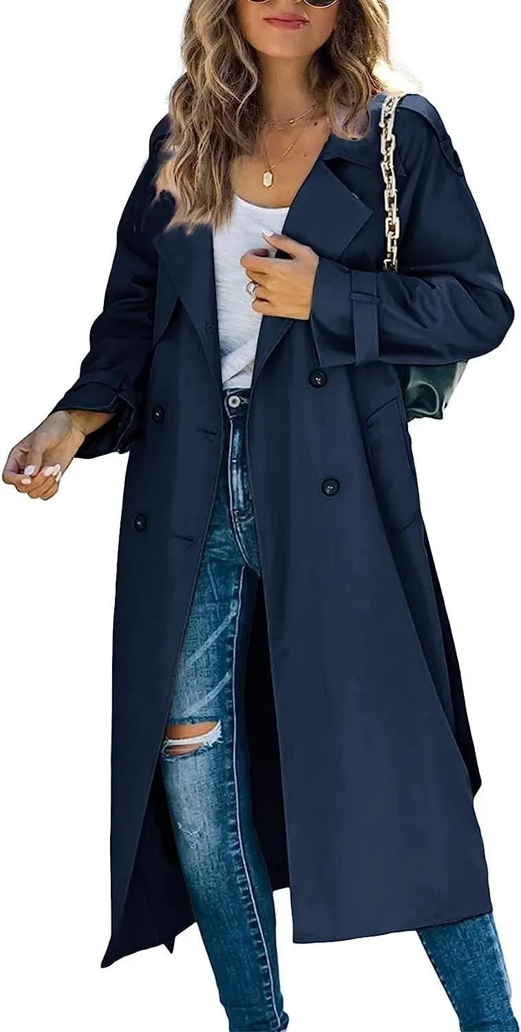 Annika | Women’s Long Double Breasted Trench Coat