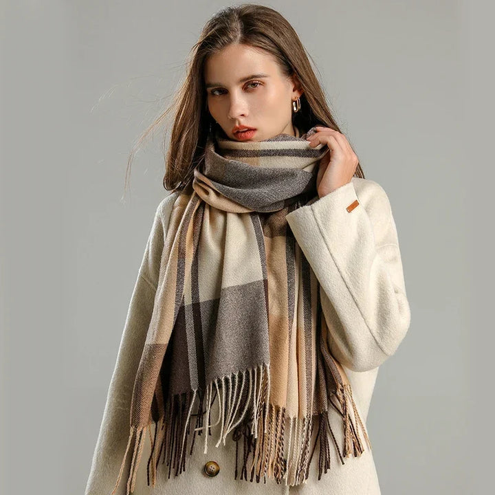 Delilah | Women’s Oversized Plaid Tassel Scarf