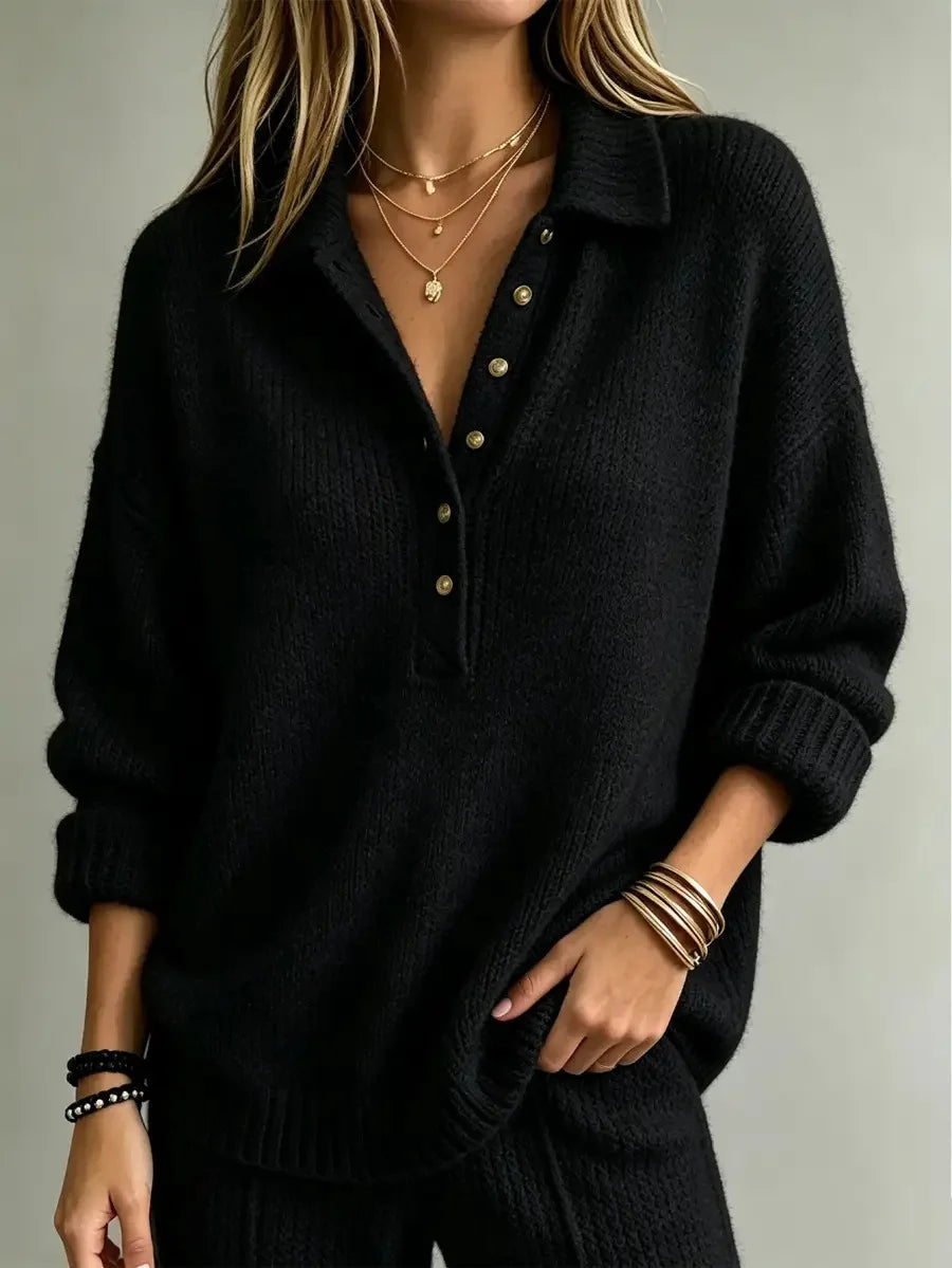Ilse | Women’s Oversized Knit Polo Sweater