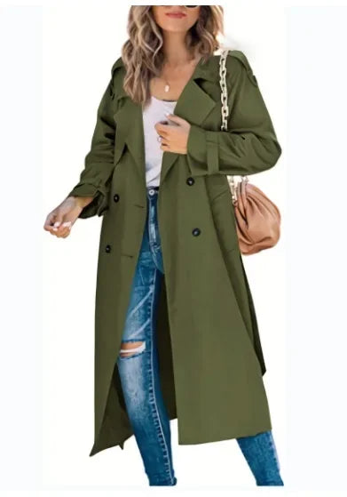 Annika | Women’s Long Double Breasted Trench Coat