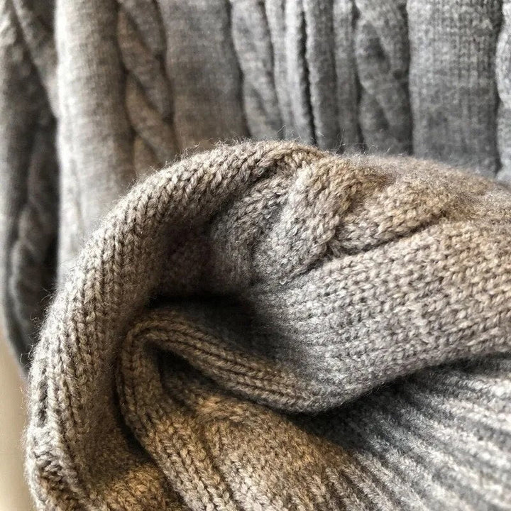 Liesel | Women’s Cropped Cable Knit Quarter Zip Sweater