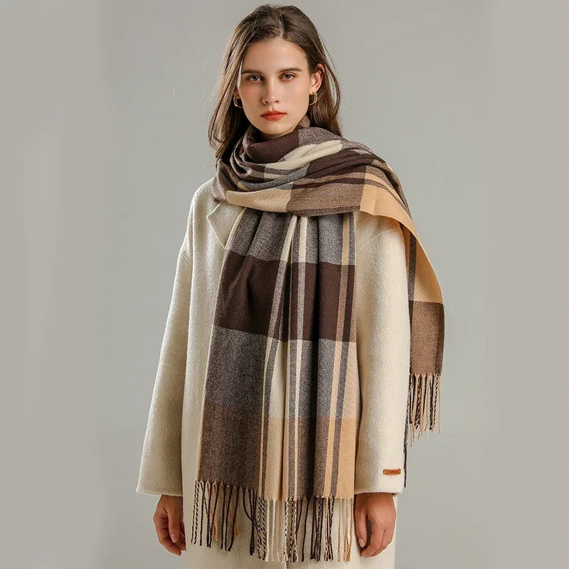Delilah | Women’s Oversized Plaid Tassel Scarf