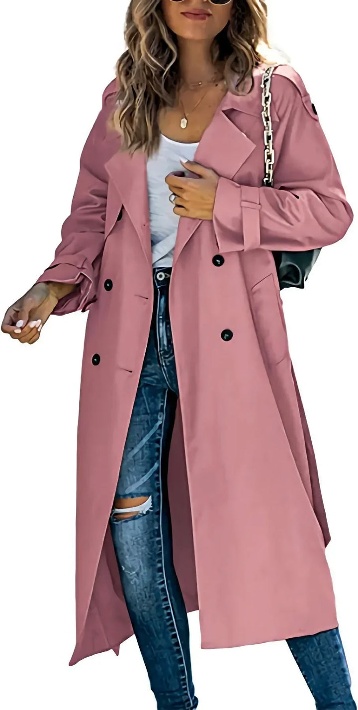 Annika | Women’s Long Double Breasted Trench Coat