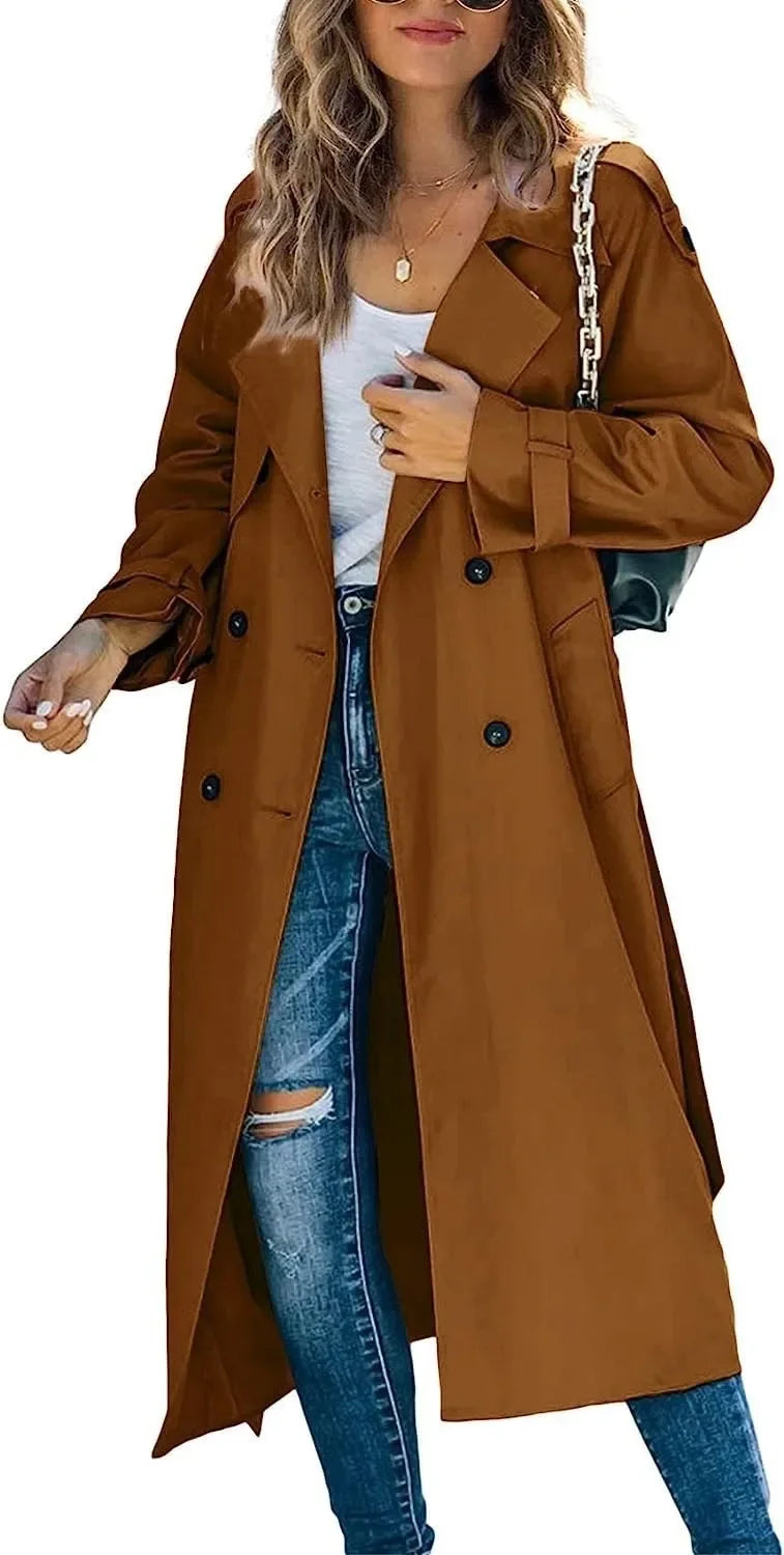 Annika | Women’s Long Double Breasted Trench Coat