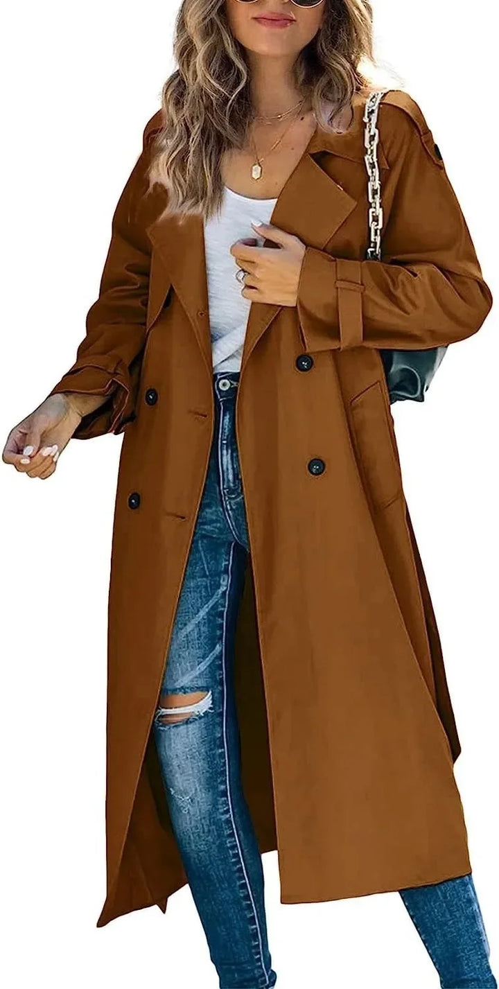 Annika | Women’s Long Double Breasted Trench Coat
