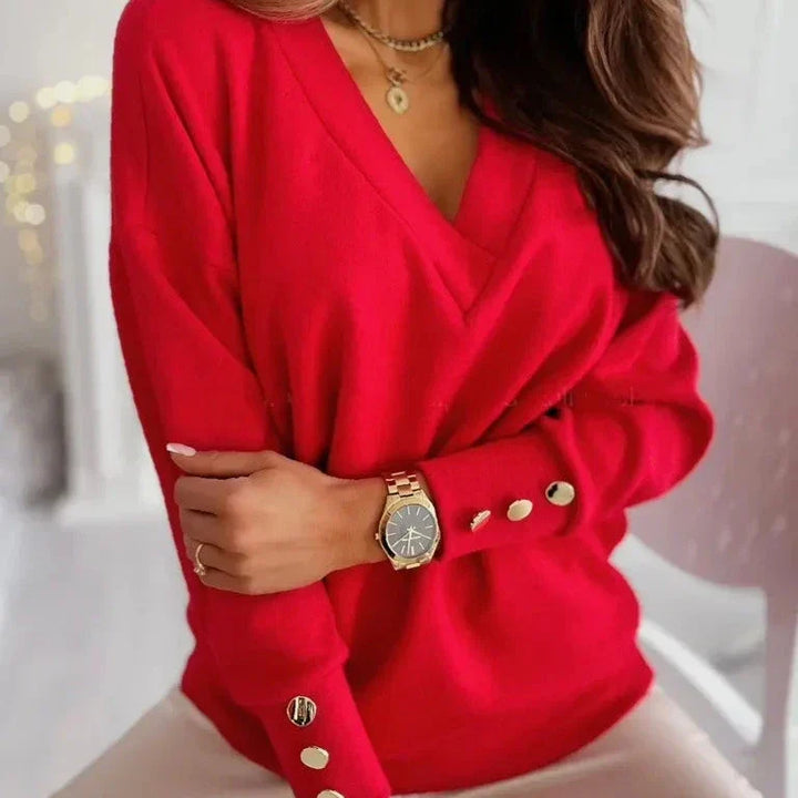 Viola | Women’s Oversized Deep V Neck Sweater