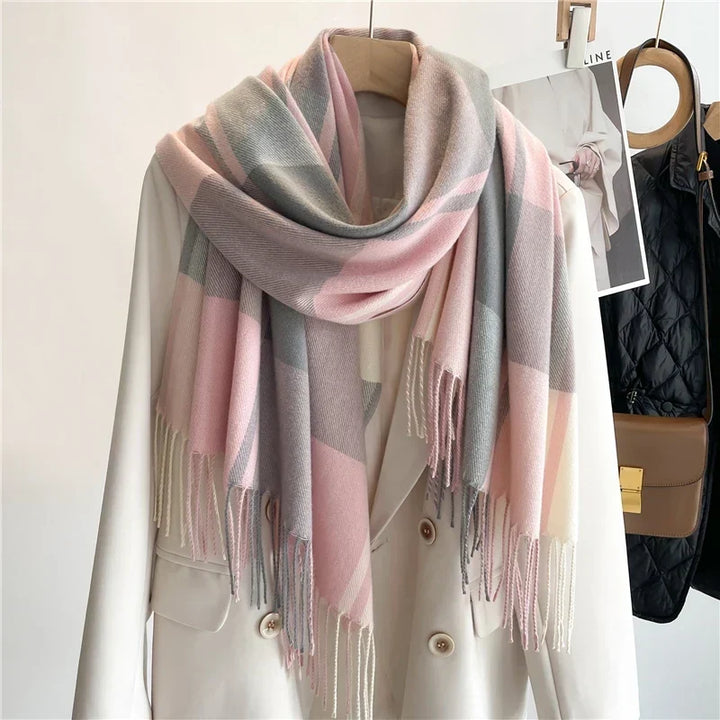 Delilah | Women’s Oversized Plaid Tassel Scarf