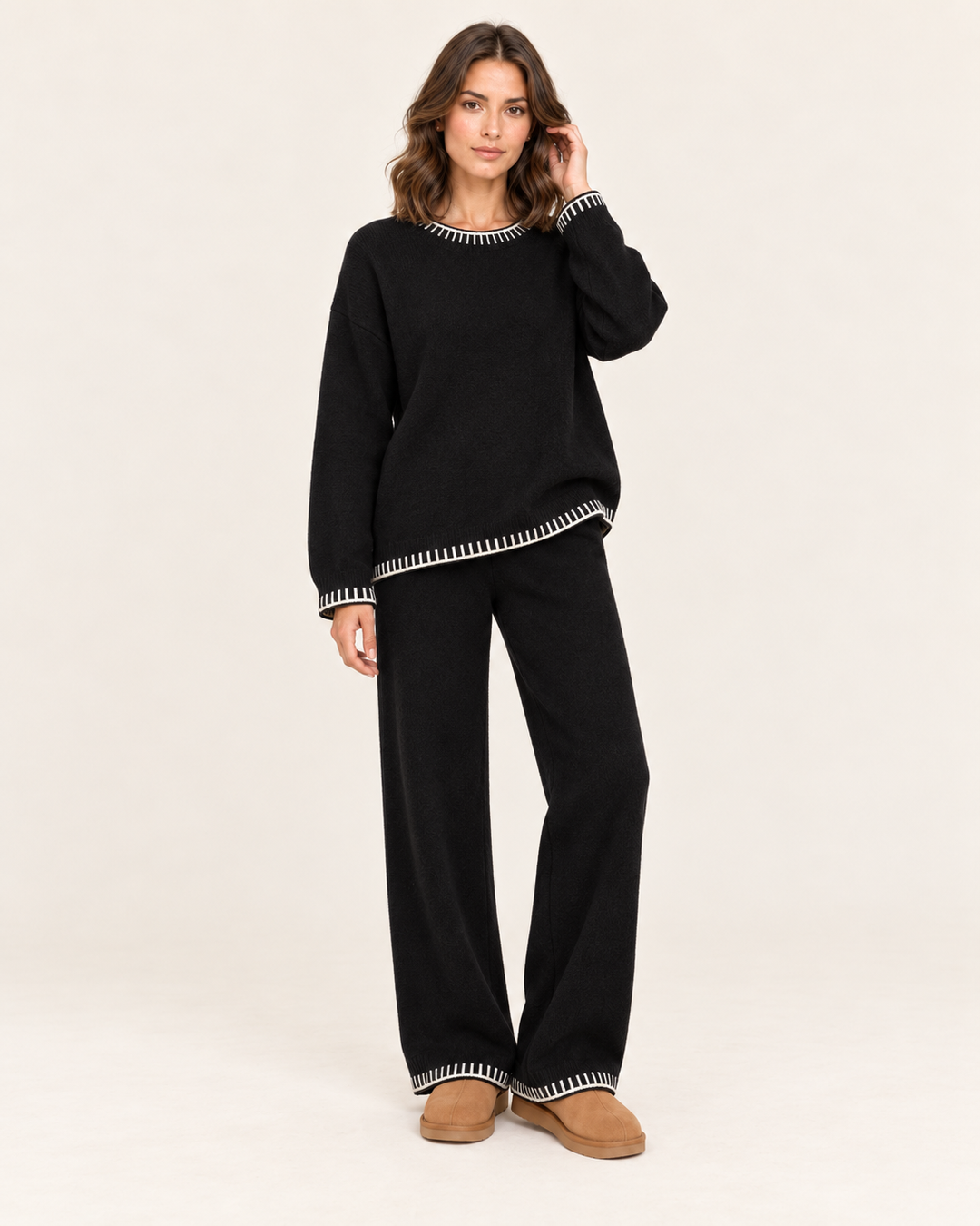 Tatum | Women’s Oversized Crew Neck Sweater Pants Set
