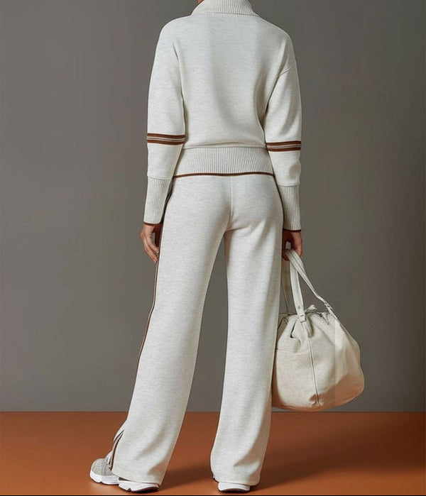Jocelyn | Women’s Half Zip Pullover Wide Leg Loungewear Set