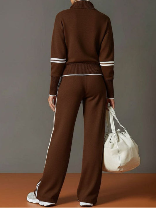 Jocelyn | Women’s Half Zip Pullover Wide Leg Loungewear Set