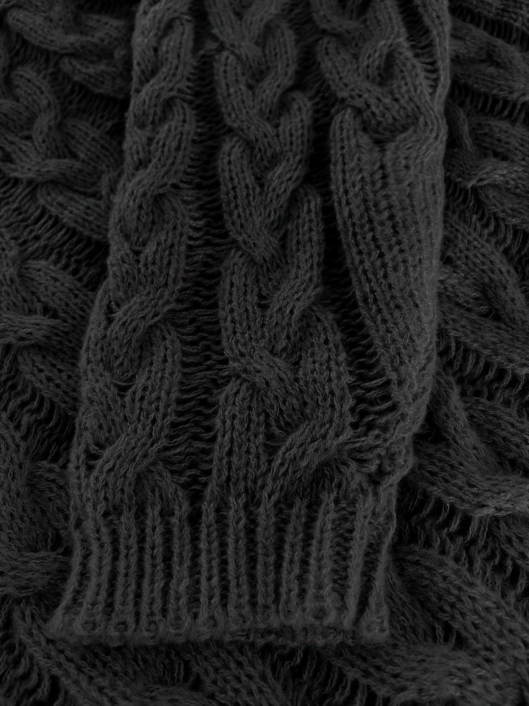 Adalyn | Women's Cable Knit V-Neck Sweater in Mountain Wool