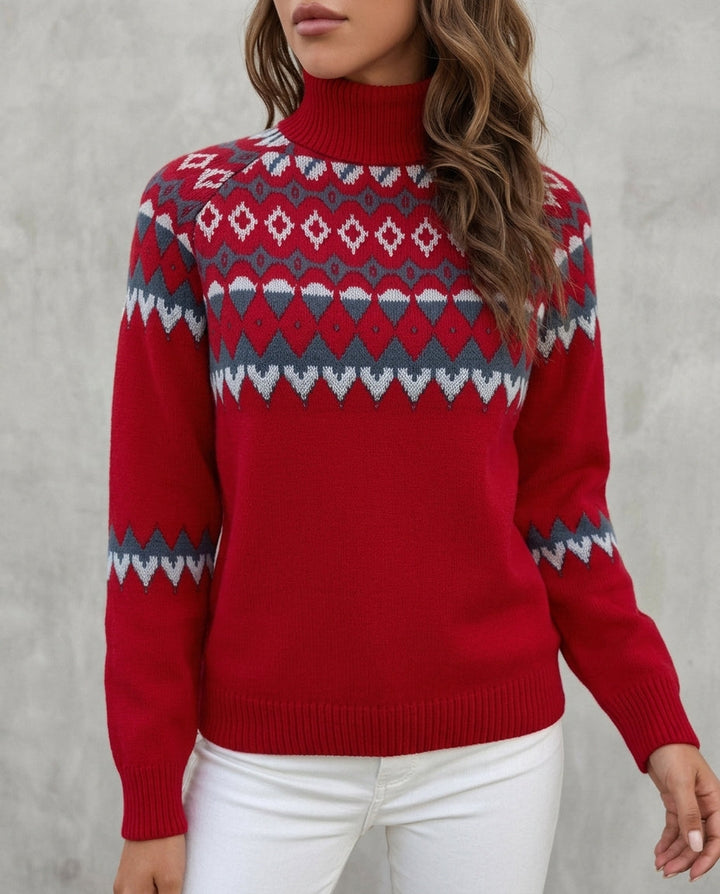 Noelle | Women’s Fair Isle Knit Turtleneck Sweater