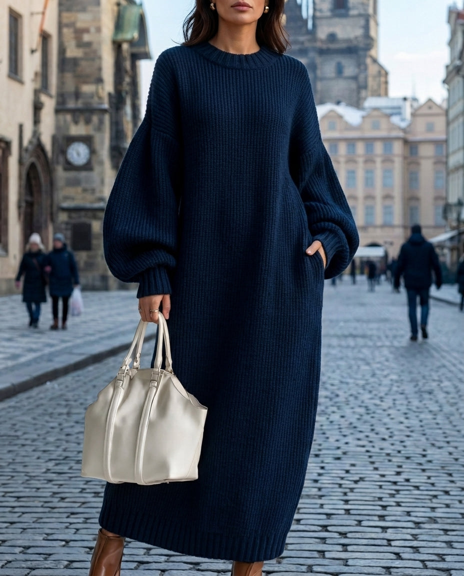 Parker | Women’s Oversized Crew Neck Long Sweater Dress