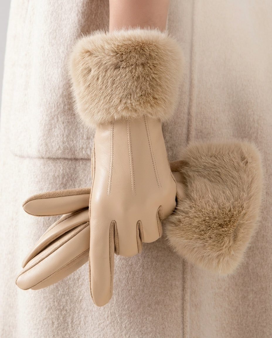 Nora | Women’s Winter Gloves with Fur Cuffs