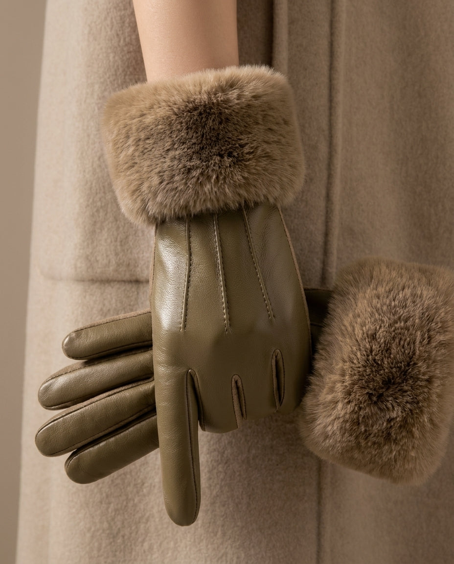 Nora | Women’s Winter Gloves with Fur Cuffs