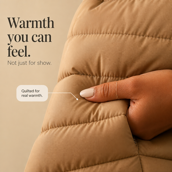 Bethany | Women’s Quilted Puffer Jacket with Knit Sleeves