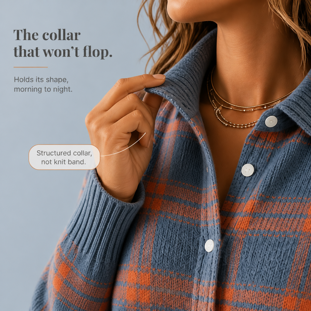 Fenella | Women’s Plaid Button Up Cardigan