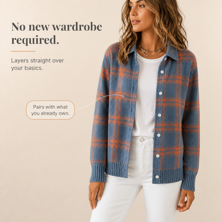 Fenella | Women’s Plaid Button Up Cardigan