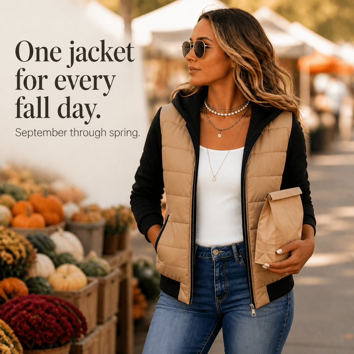 Bethany | Women’s Quilted Puffer Jacket with Knit Sleeves