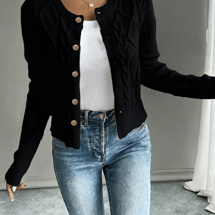 Harmony | Women’s Cropped Cable Knit Cardigan Sweater