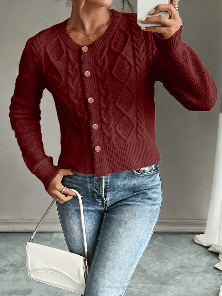 Harmony | Women’s Cropped Cable Knit Cardigan Sweater