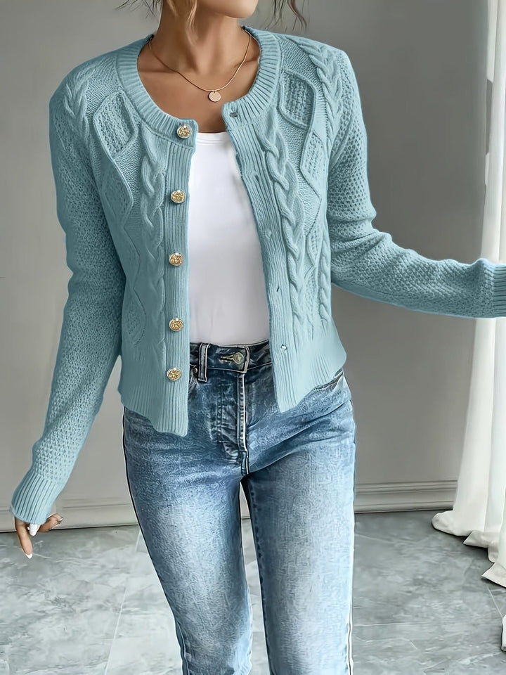 Harmony | Women’s Cropped Cable Knit Cardigan Sweater