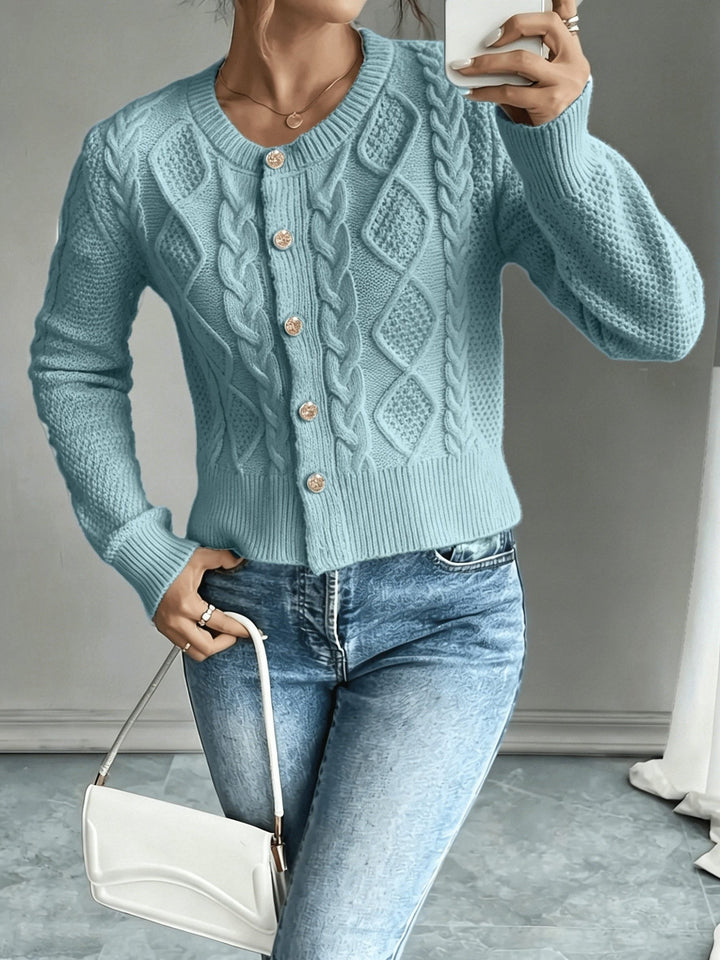 Harmony | Women’s Cropped Cable Knit Cardigan Sweater
