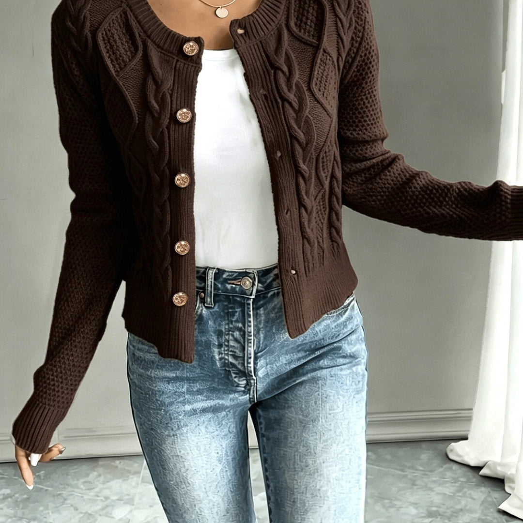 Harmony | Women’s Cropped Cable Knit Cardigan Sweater