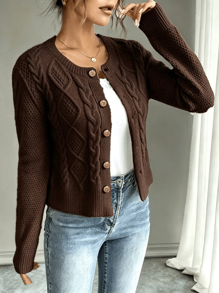 Harmony | Women’s Cropped Cable Knit Cardigan Sweater