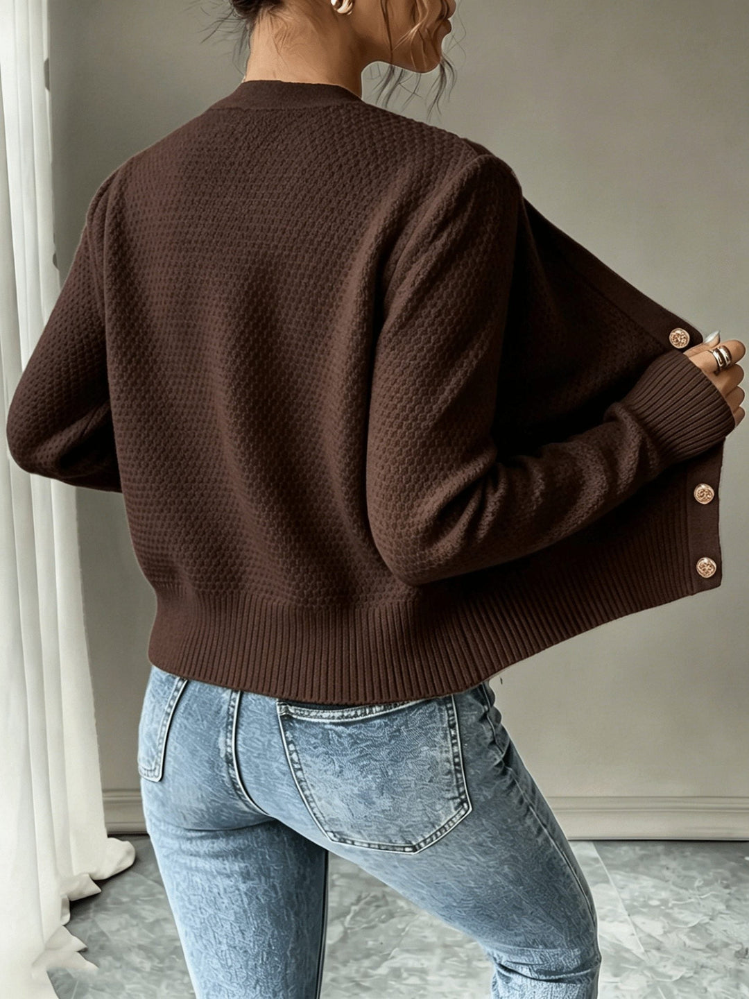 Harmony | Women’s Cropped Cable Knit Cardigan Sweater