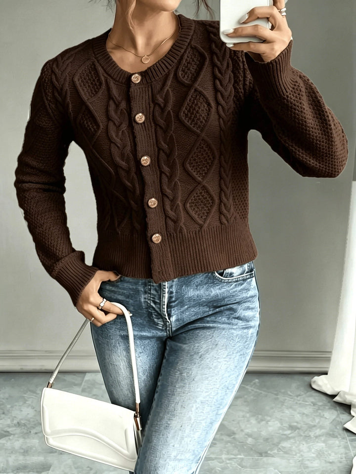 Harmony | Women’s Cropped Cable Knit Cardigan Sweater