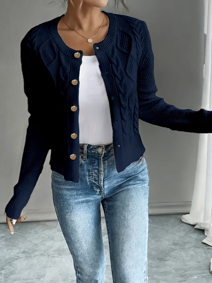 Harmony | Women’s Cropped Cable Knit Cardigan Sweater